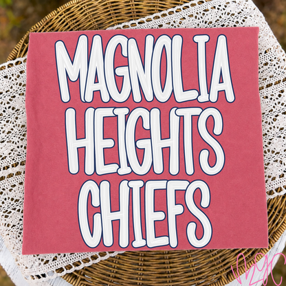 Outline Bubble-Magnolia Heights Chiefs (Navy) Tee