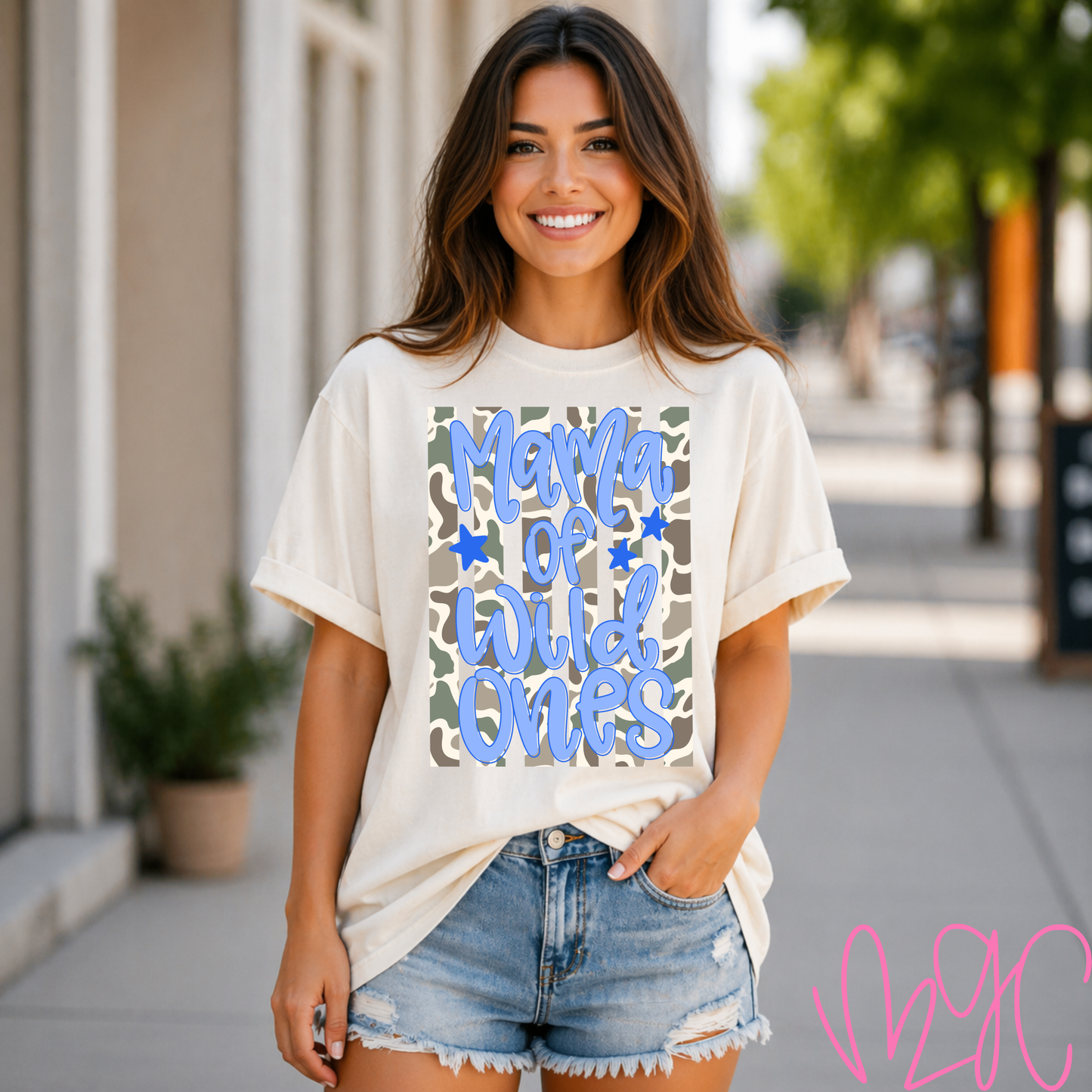 Mama Of Wild Ones (Blue) Tee