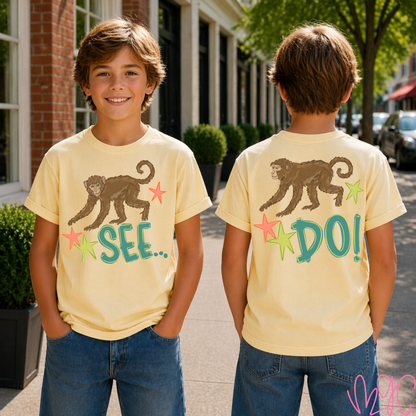 Monkey See (Teal) Tee
