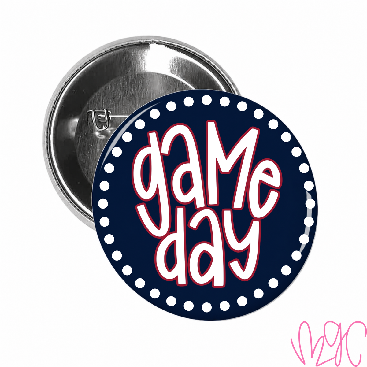 Dotted Game Day-Navy+Crimson