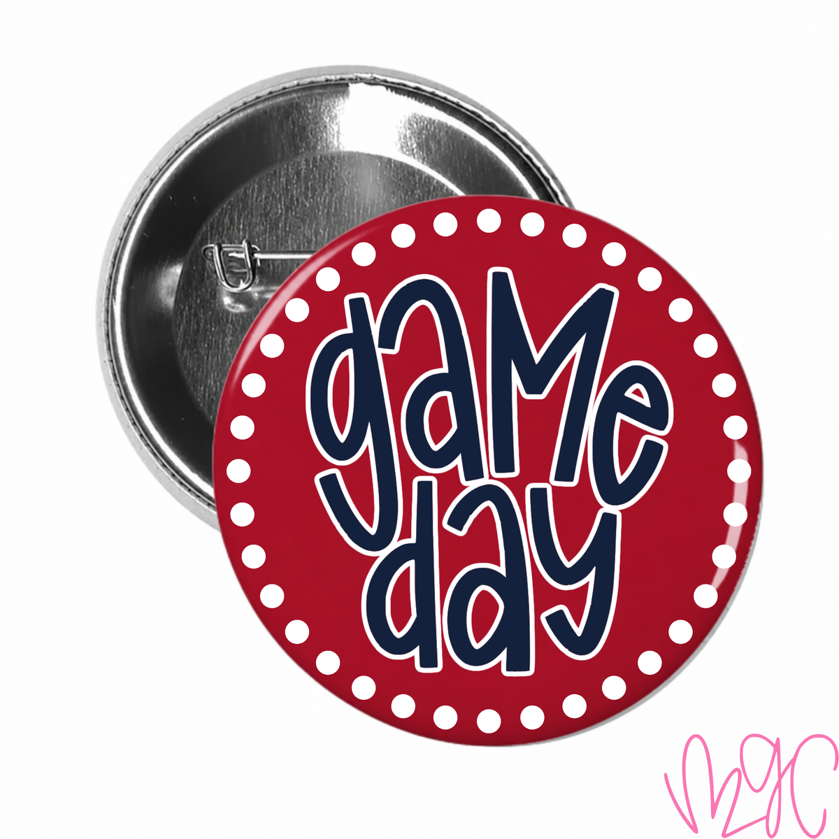Dotted Game Day-Navy+Crimson