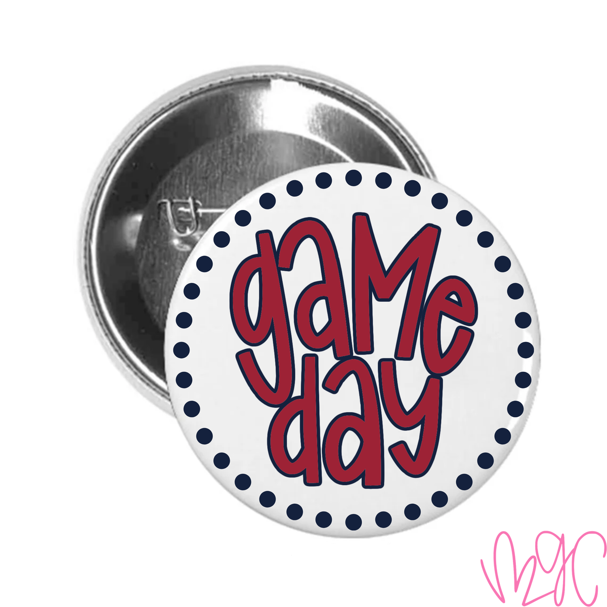 Dotted Game Day-Navy+Crimson