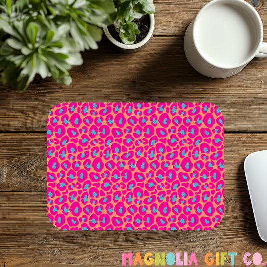 Hot Pink + Purple Leopard Mousepad