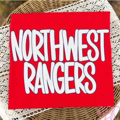Outline Bubble-Northwest Rangers (Navy) Tee