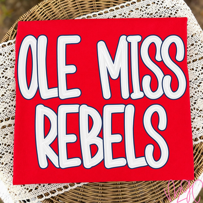 Outline Bubble-Ole Miss Rebels (Navy) Tee