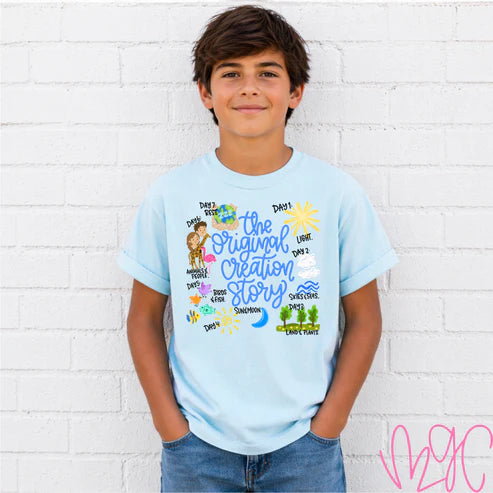 Original Creation Story-Blue Tee