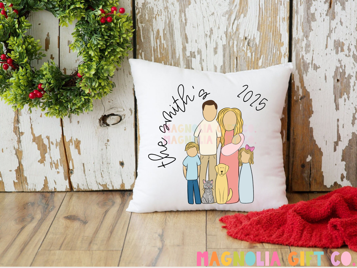 Custom Family Throw Pillow