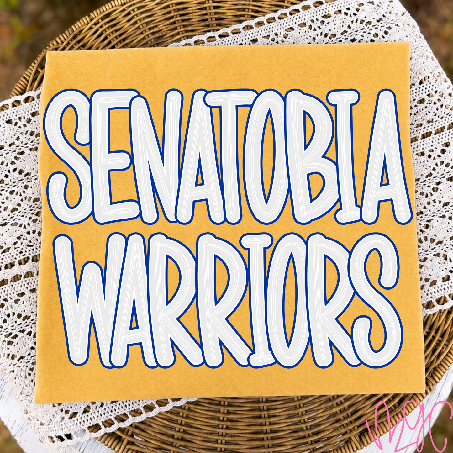 Outline Bubble-Senatobia Warriors (Royal) Tee