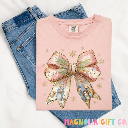 Nativity Bow Tee