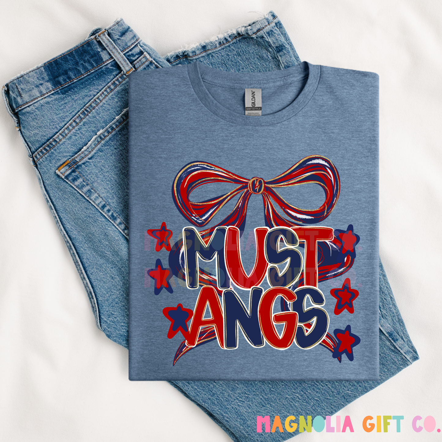 Preppy Bow Mustangs Tee