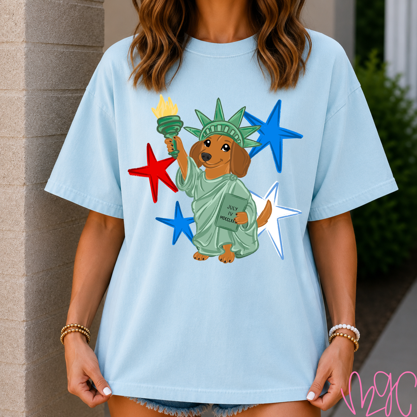 FSF-Statue Of Liberty Weenie Dog Tee