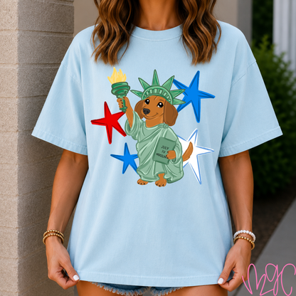 FSF-Statue Of Liberty Weenie Dog Tee