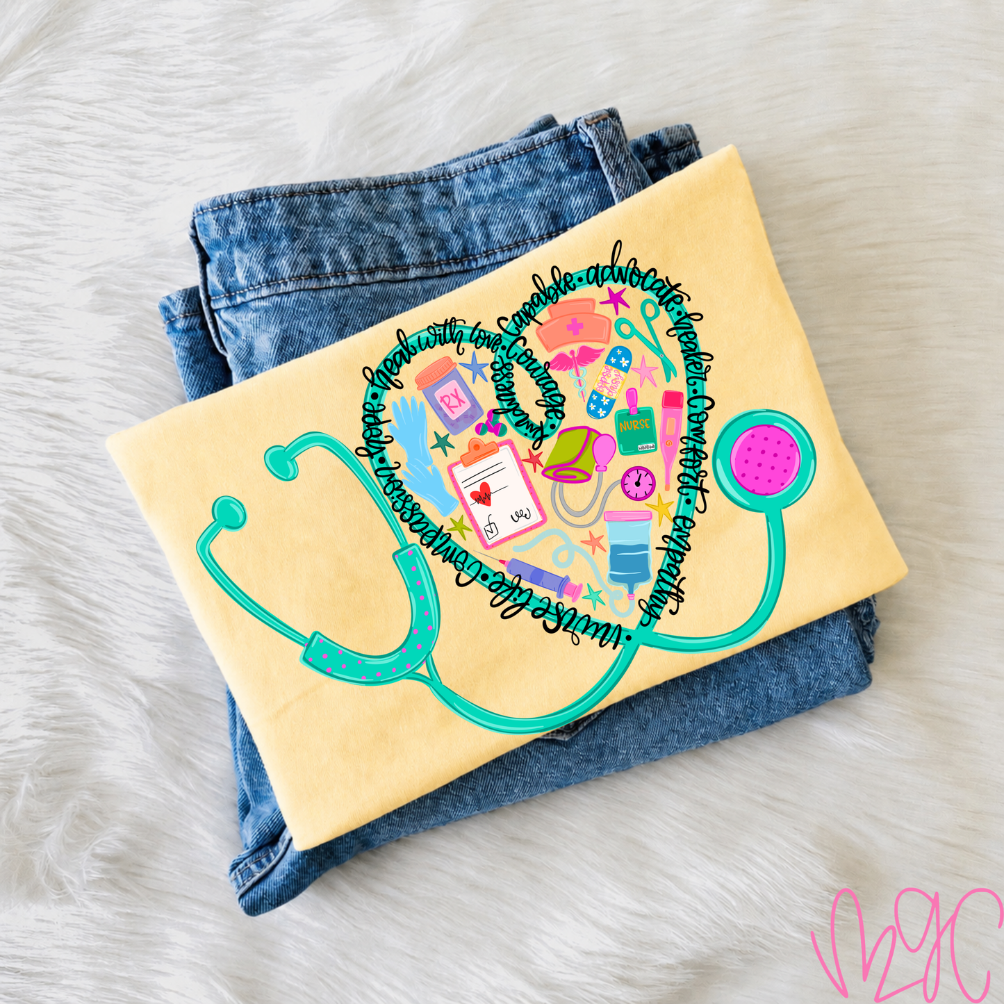 Stethescope Doodles Tee