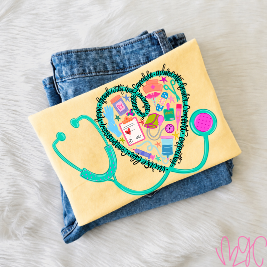 Stethescope Doodles Tee