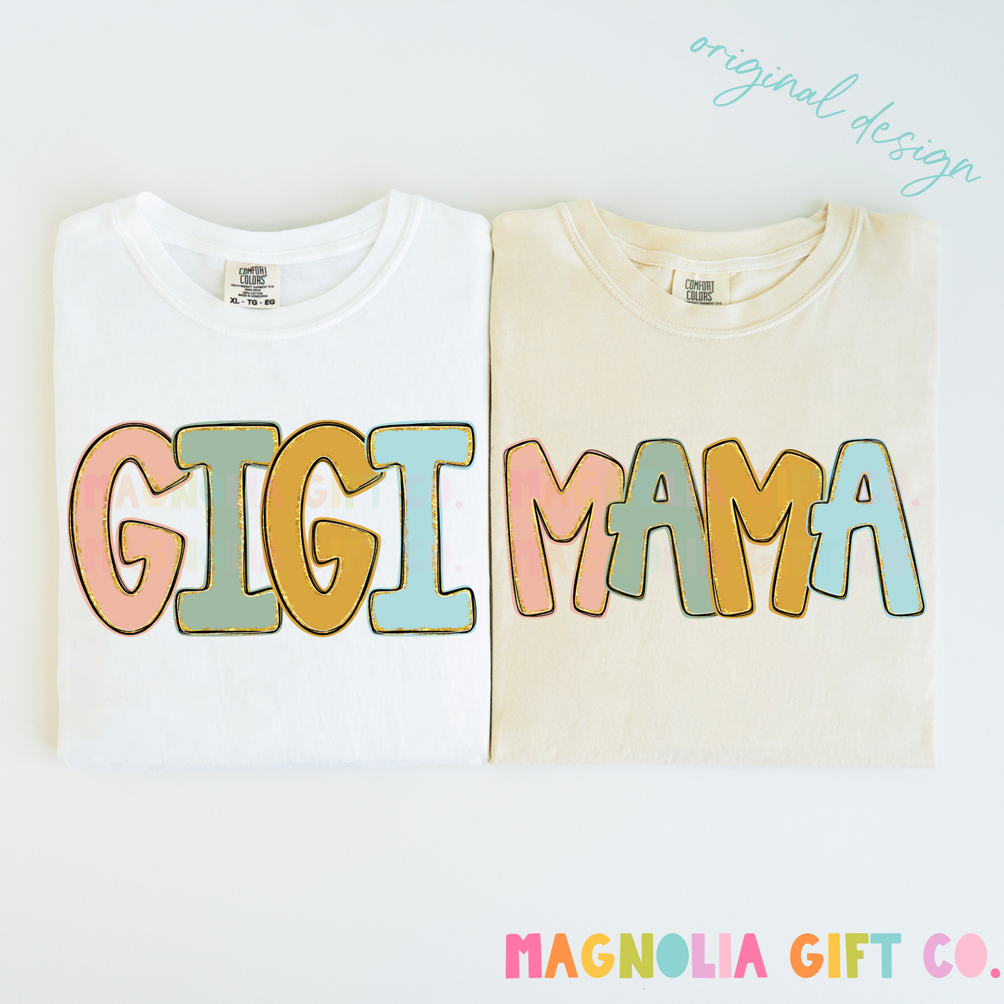 Pastel Retro Family Title Tee