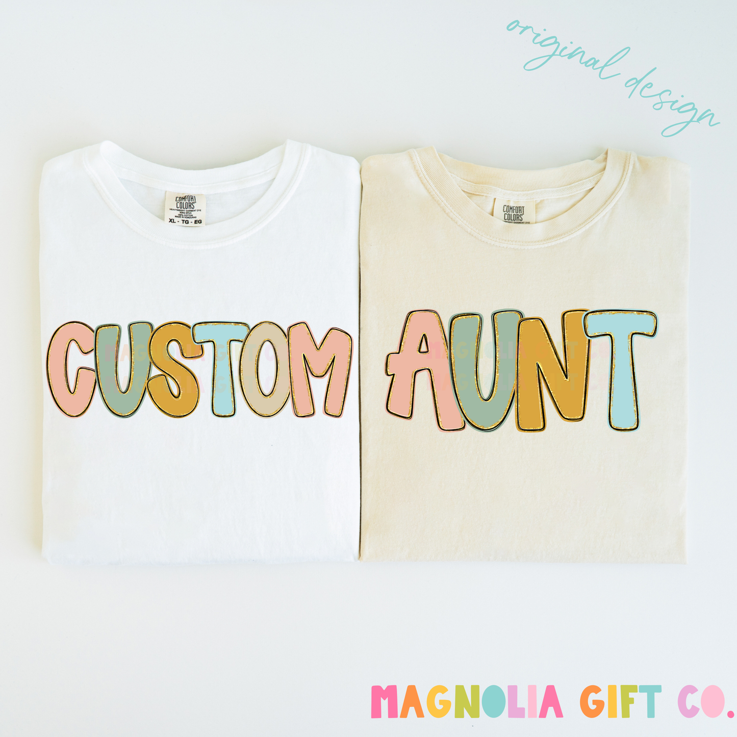 Pastel Retro Family Title Tee