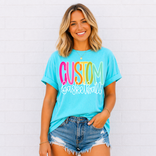 Custom Color Pop-Basketball Tee