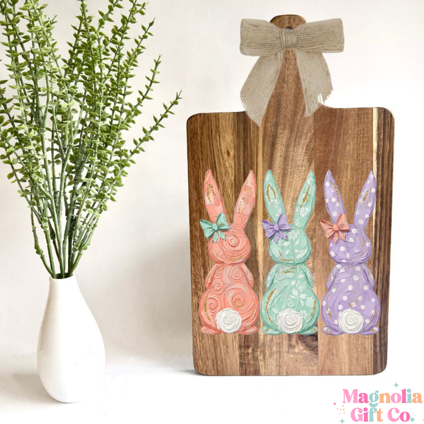 Painted Bunnies Cutting Board