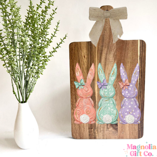 Painted Bunnies Cutting Board