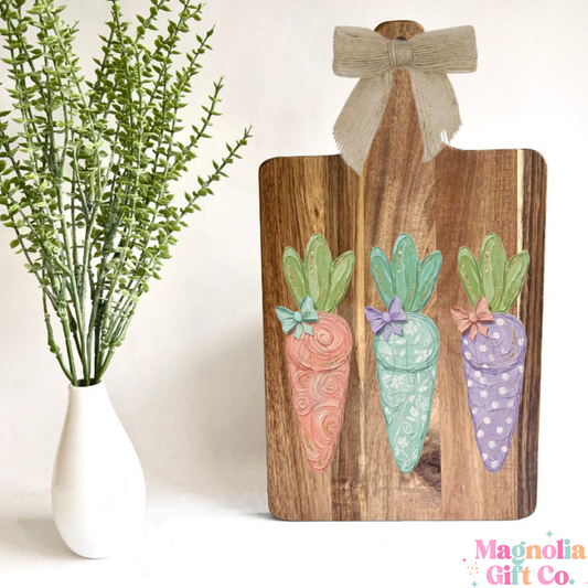 Painted Carrots Cutting Board