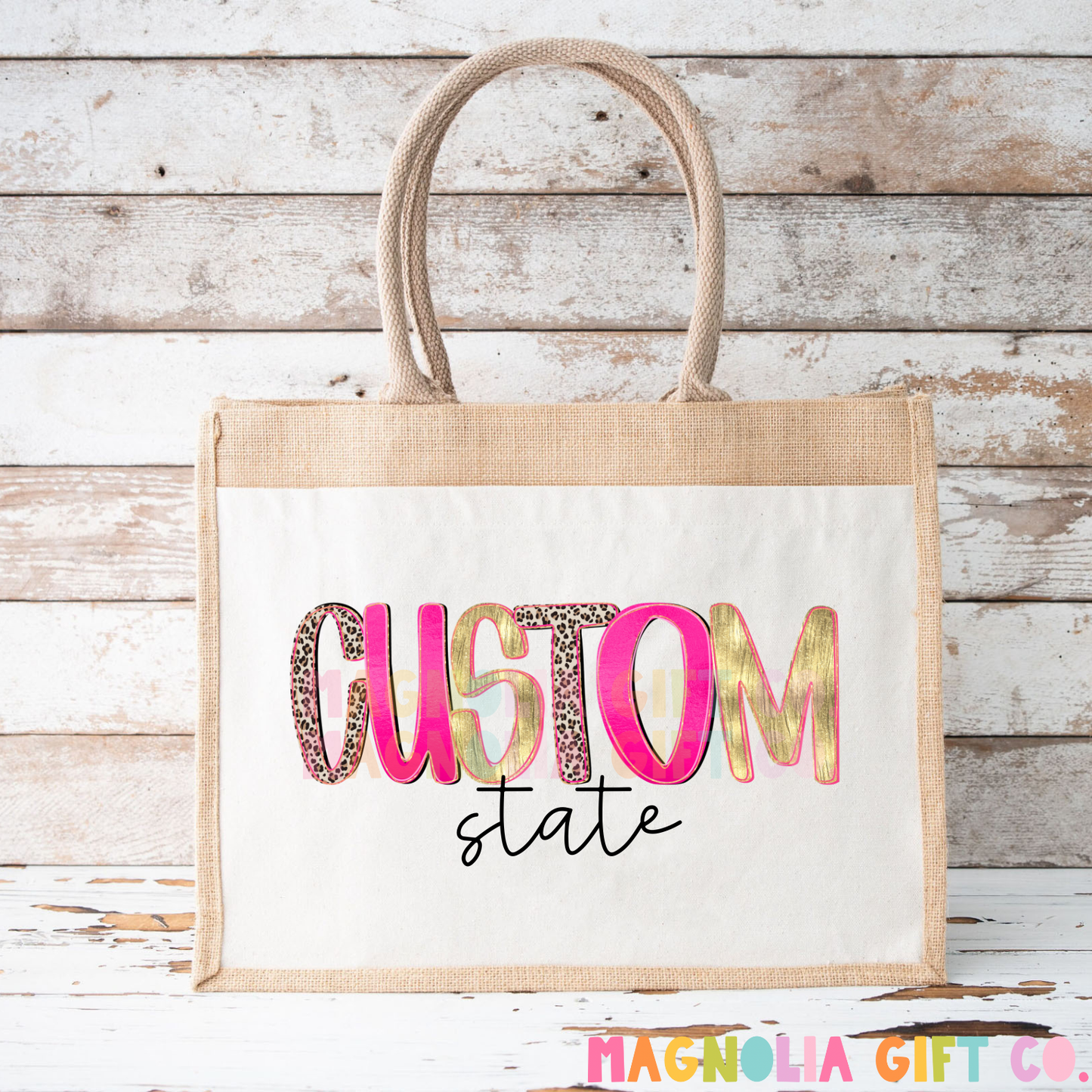 Leopard State Tote Bag