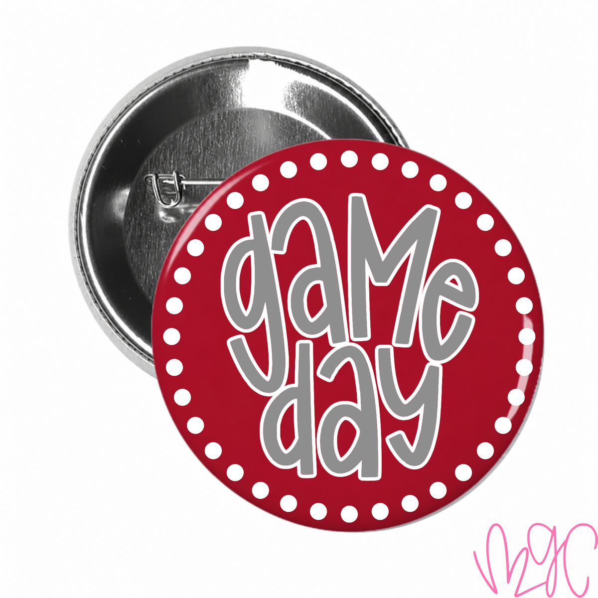 Dotted Game Day-Crimson+Grey