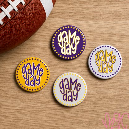 Dotted Game Day-Purple+Gold