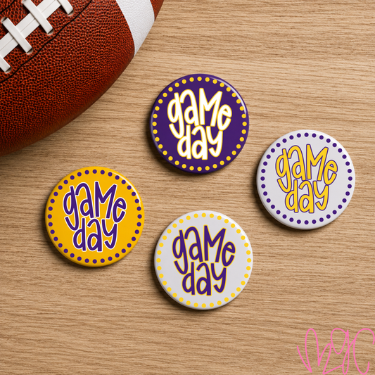 Dotted Game Day-Purple+Gold