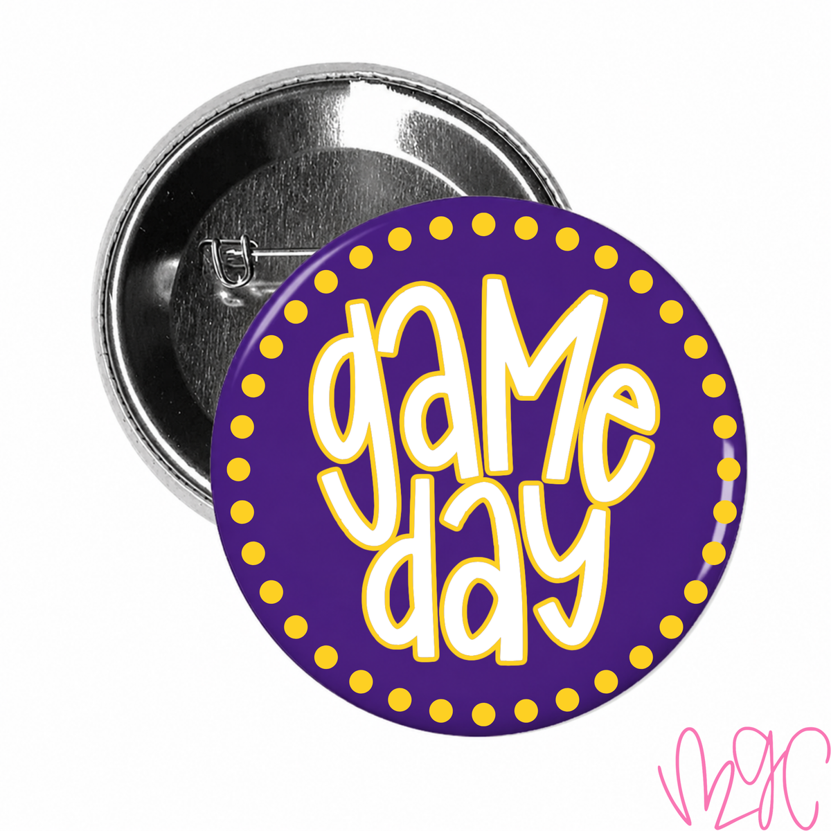 Dotted Game Day-Purple+Gold