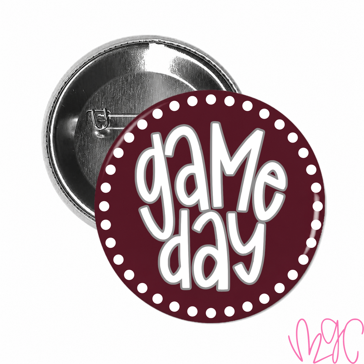 Dotted Game Day-Maroon+Grey