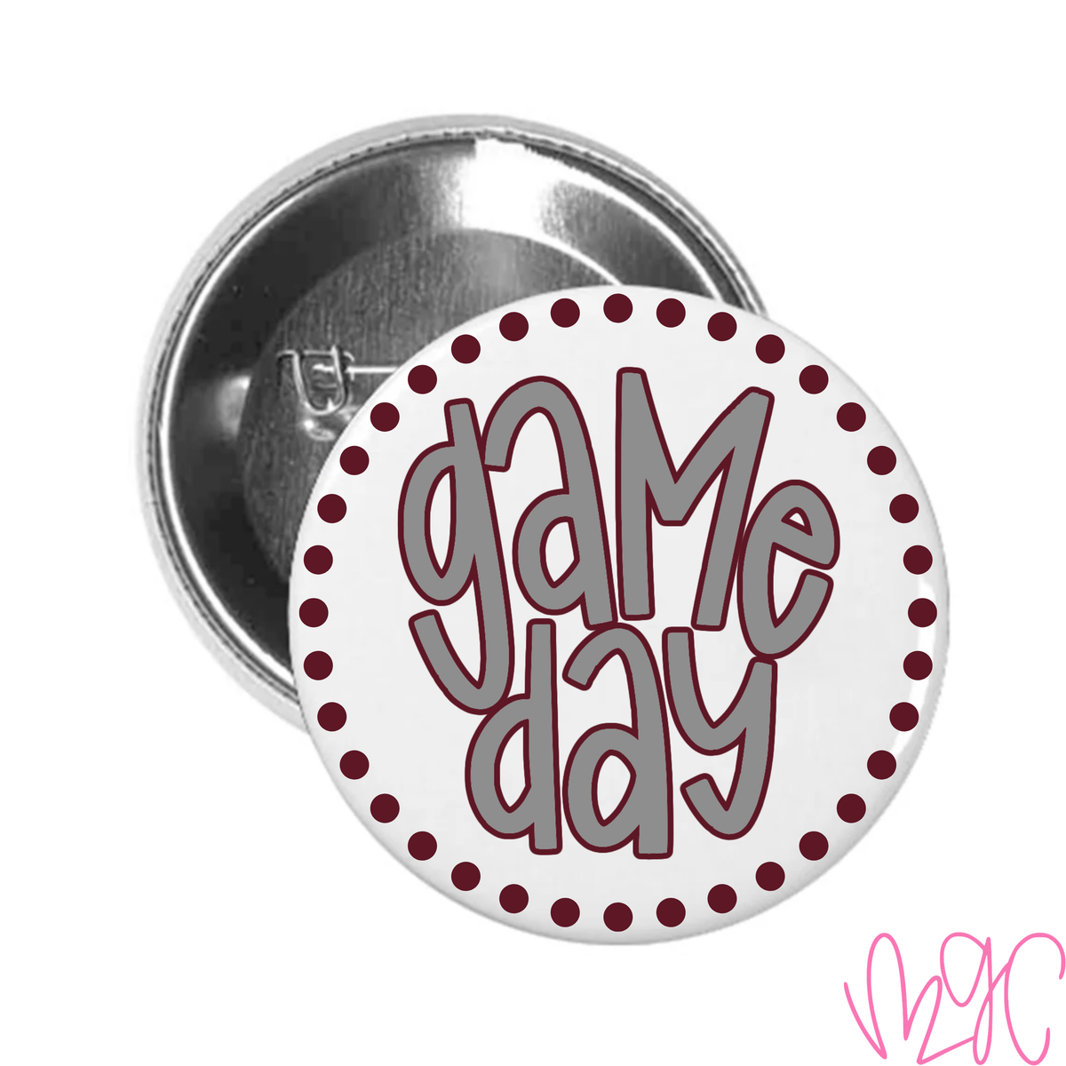 Dotted Game Day-Maroon+Grey