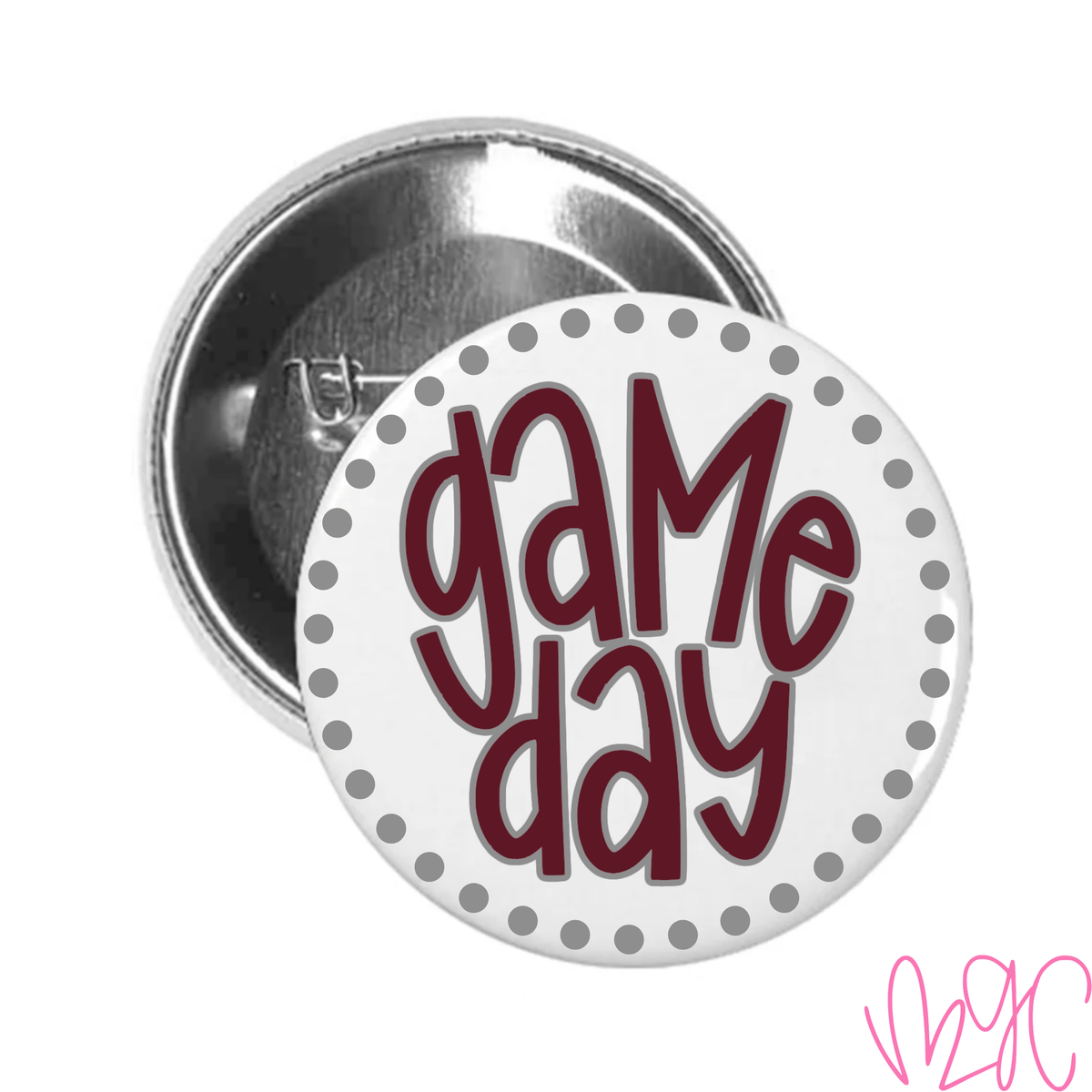 Dotted Game Day-Maroon+Grey