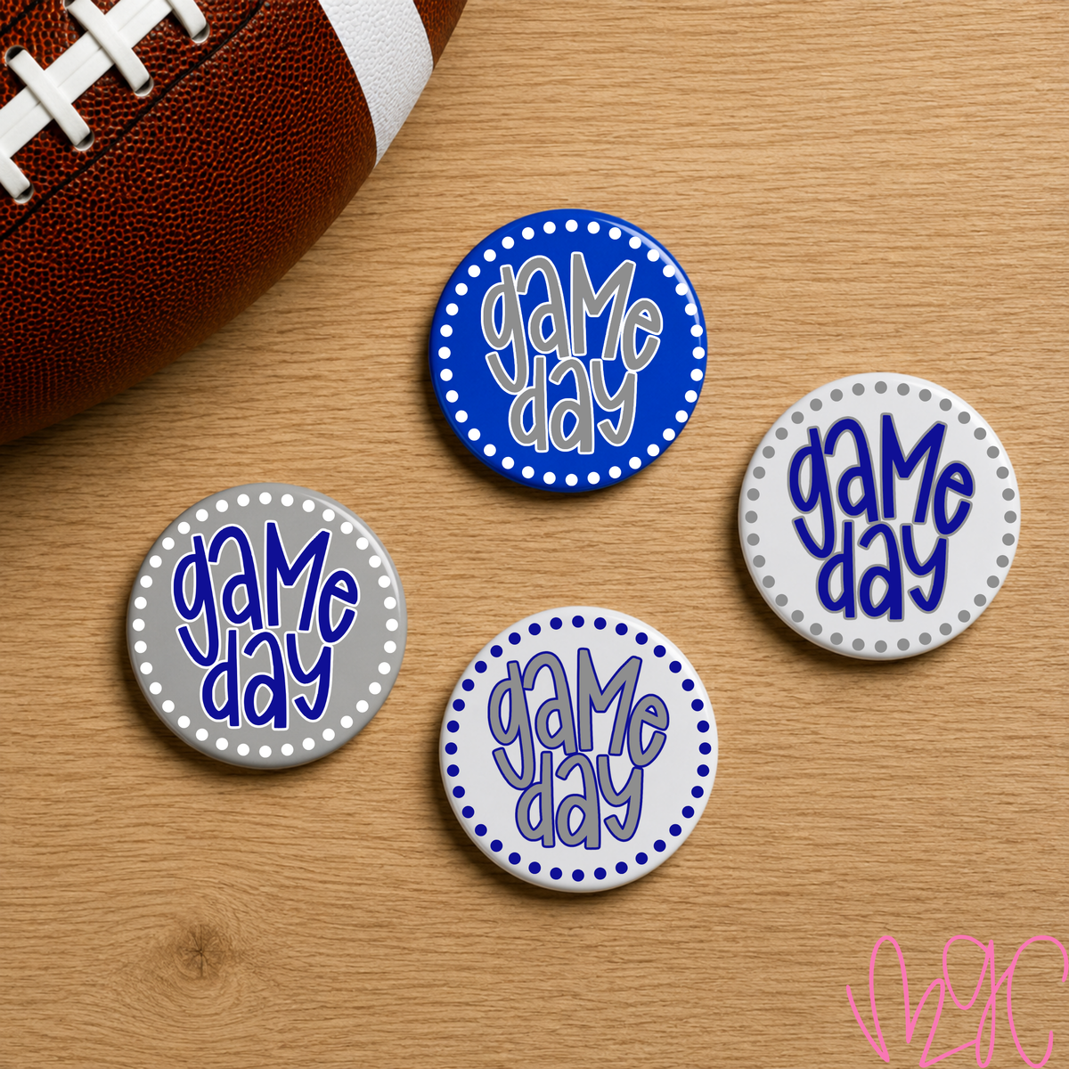 Dotted Game Day-Royal+Grey