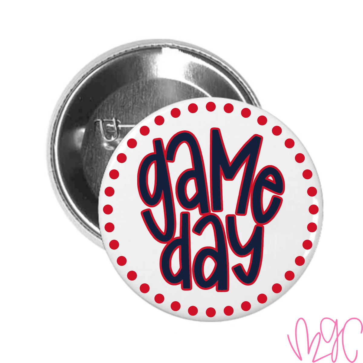 Dotted Game Day-Navy+Red