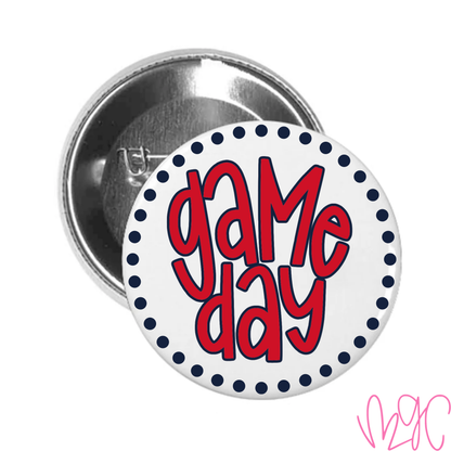 Dotted Game Day-Navy+Red