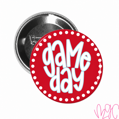 Dotted Game Day-Powder Blue+Red