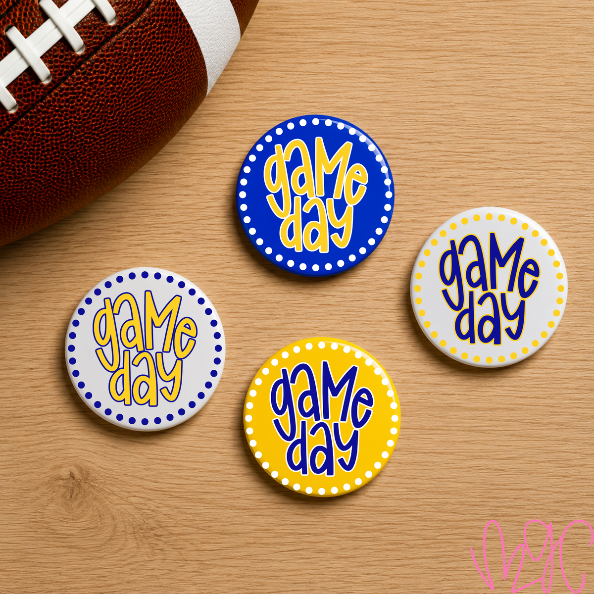 Dotted Game Day-Royal+Gold