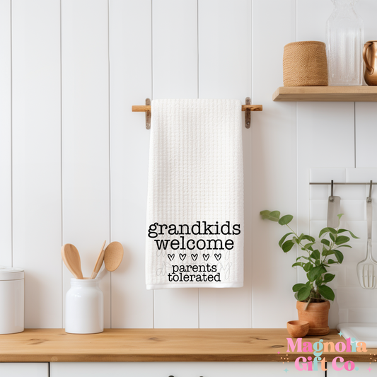 Grandkids Welcome Tea Towel