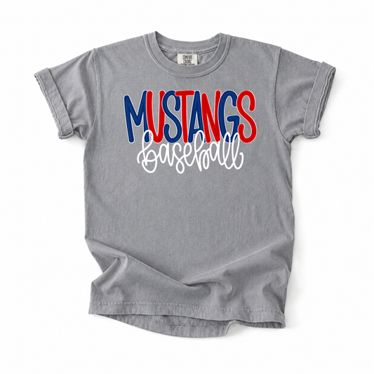 Bubble Mustangs Baseball Tee