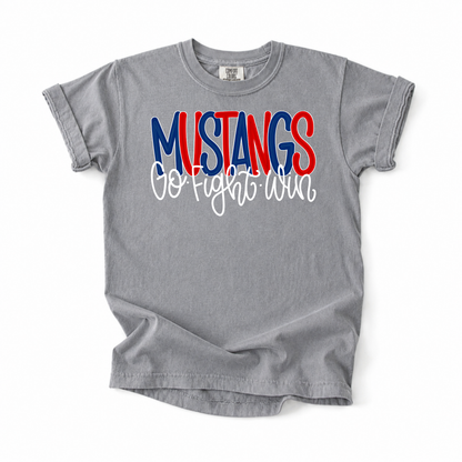 Bubble Mustangs Go Fight Win Tee