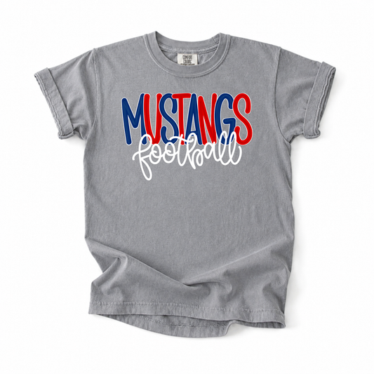 Bubble Mustangs Football Tee