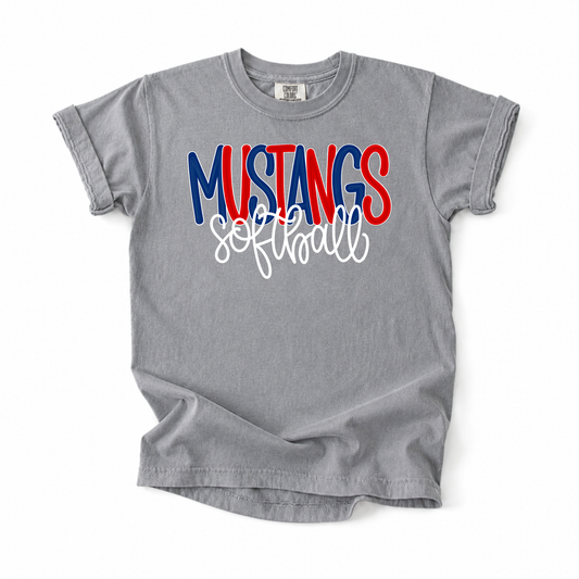 Bubble Mustangs Softball Tee