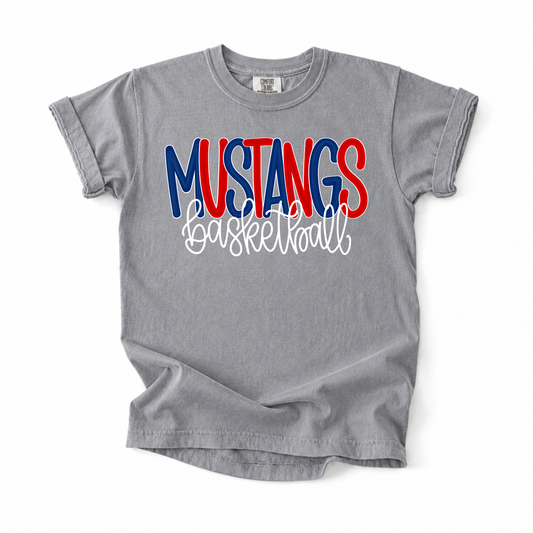 Bubble Mustangs Basketball Tee