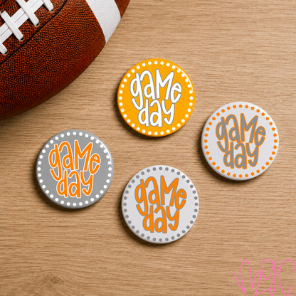 Dotted Game Day-Orange+Grey
