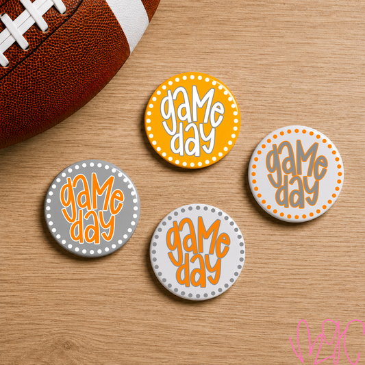 Dotted Game Day-Orange+Grey