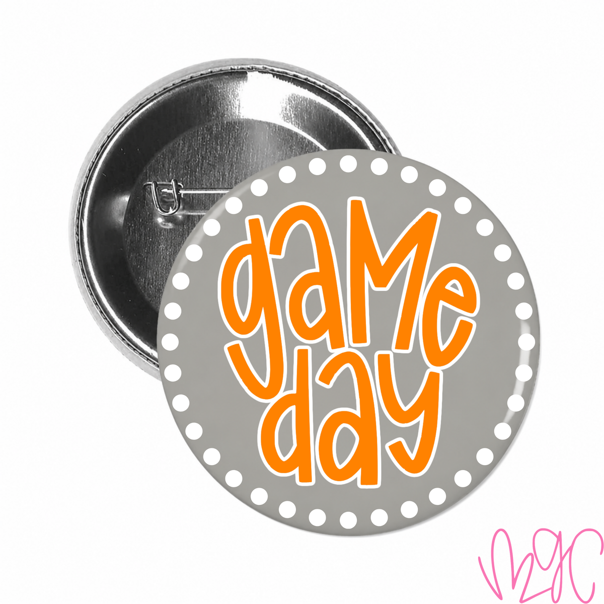 Dotted Game Day-Orange+Grey